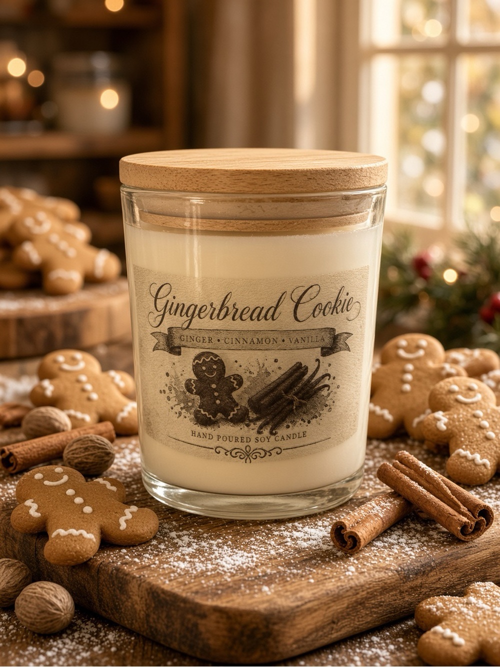 9oz Gingerbread Cookie Soy Candle | Hand Poured | Ginger Cinnamon Vanilla